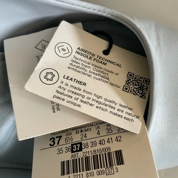 🩵 ZARA LEATHER HEELS POINTED TOE BLUE 🩵 - Picture 4 of 7